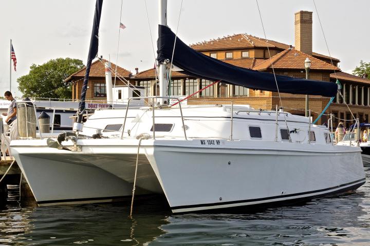 a large ship in the water
