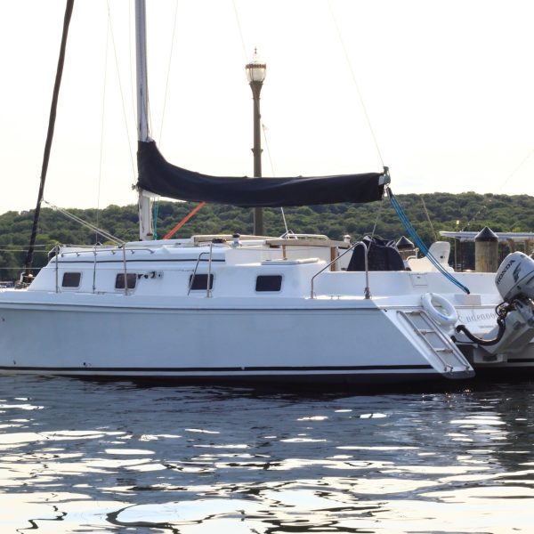 a small boat in a large body of water